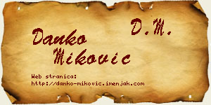 Danko Miković vizit kartica